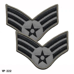 PAIR USAF BDG ABU Senior Airman Chevron Patches Large SRA E4 ~ Vanguard USA NEW - Picture 1 of 1