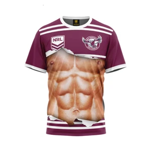 Manly Sea Eagles NRL 'Ripped Bod' T Shirts Sizes S-5XL! - Picture 1 of 3