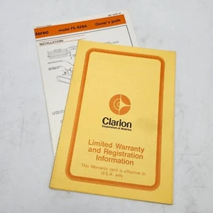 Subaru Clarion Model PE-828A Stereo Owners Guide & Warranty Registration - Picture 1 of 1