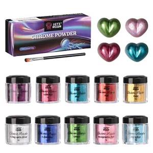 LET'S RESIN Chrome Powder,10 Colors Metallic Mirror Effect Chrome Powder for ... - Picture 1 of 6