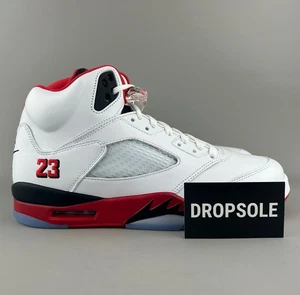 🔥 Nike Jordan 5 Retro | Größe 14 Herren | Weiß / Rot | HQ7978-101 - Bild 1 von 6