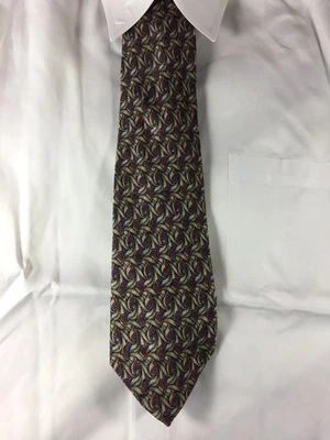 ENRICO COVERI дизайнерский мужской шелковый галстук геометрический сиренево-розовый серебристый шикарный - Изображение 1 из 2