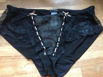 Elle Macpherson Intimate Brief black ribbon front uk 10 NEW stretch seam free - Image 1 of 4