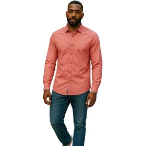 Camisa Harmont & Blaine Diseñador Italiano XL Roja NUEVA Lujo A Medida Abotonada - Imagen 1 de 9