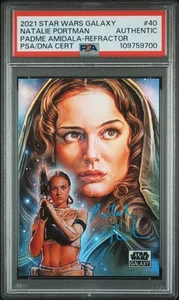 Natalie Portman 2021 Chrome Star Wars Galaxy Refractor Autograph #40 PSA POP 1 - Picture 1 of 2