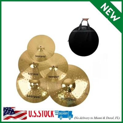 Cymbal Pack Alloy Cymbals Drum Cymbal Set 14"/16"/18"/20" Plus Free Cymbal Bag 5 - Image 1 of 4