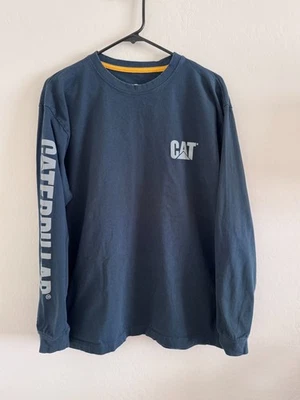 CAT Caterpillar Camisa Manga Larga Para Hombre Grande Azul Marino Logo Ropa de Trabajo Camiseta Gráfica Foto 1 de 4