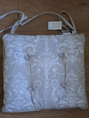 BNWT Laura Ashley Josette Seat Pad Cushion Dove Grey Floral 40 X 40cms - Image 1 of 4