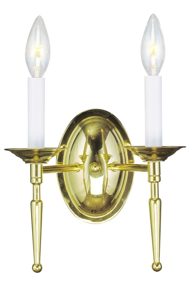 Aplique Wallchiere Livex Lighting 5122 2 luces 120 vatios 11" W - latón Foto 1 de 1