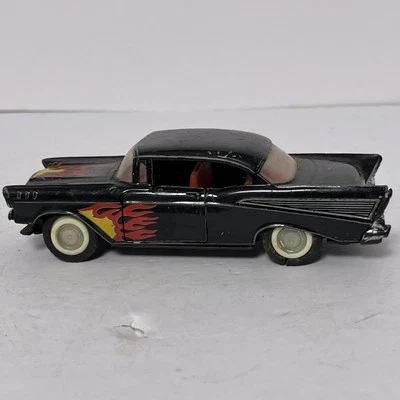 Majorette 1957 '57 Chevy Bel Air 1/34 Scale Diecast Black with Flames Paint - Image 1 of 4