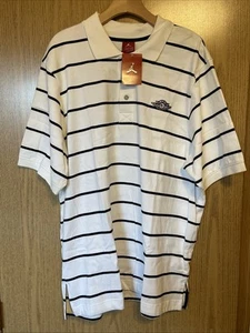 Vintage Air Jordan Polo Shirt Mens XXL Black White Striped New W tags - Picture 1 of 2