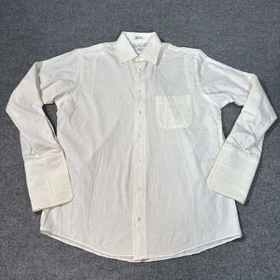 Vintage Burberrys of London Shirt Mens 15.5 33 Solid White French Cuff USA Made - Image 1 of 4