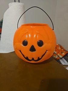 Vintage Halloween Blasform Jack o Laterne Kürbis Eimer Allgemein Schaumstoff - Bild 1 von 8