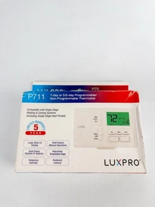 Luxpro 7 Day Programmable Thermostat P711 Single Stage Heating and Cooling NEW - Picture 1 of 4