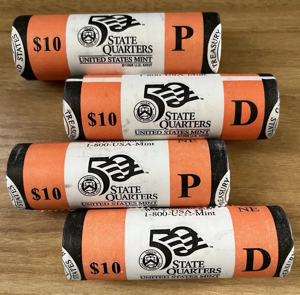 2006 P D Nebraska US Mint 50 State Quarter Rolls 160 Uncirculated Coins Sealed! - Image 1 of 2