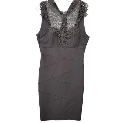 Vestido ajustado negro Honey Rosie elástico preppy encaje sin mangas Y2K para mujer talla L Foto 1 de 4