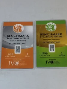 Lot 2 Benchmark Strategic Metals 1 Korn .999 Feinsilber - Bild 1 von 6