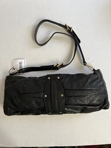 KOOBA BLACK LEATHER CONVERTIBLE CLUTCH SHOULDER BAG NWT - Picture 1 of 4