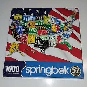 Springbok State License Plates 1000 Piece Puzzle 24" x 30" New in Open Box USA - Picture 1 of 5