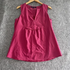 French Connection Womens Size L Sleeveless Blouse Top Pink Basic Notch Neck - Picture 1 of 8