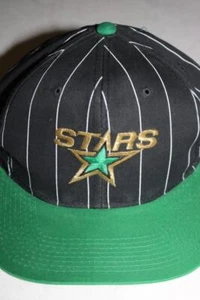 VINTAGE 90s STARTER DALLAS STARS ADULT SNAPBACK HAT PINSTRIPES NHL CAP RARE - Picture 1 of 11
