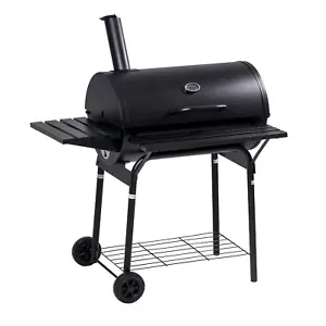 Charcoal Barbecue Grill | Portable BBQ Trolley with 4 Shelves, Lid, Thermometer - Picture 1 of 7