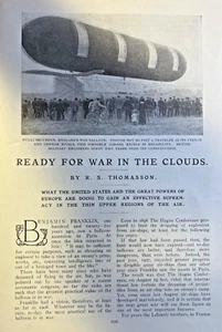 1908 Balloons Airships in Warfare illustrated - Picture 1 of 4