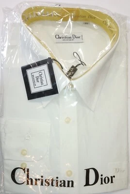 Rare CHRISTIAN DIOR White Pocket & Cuff Logo Long Sleeved Mens Shirt - Image 1 of 4