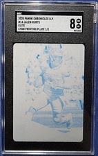 2020 Jalen Hurts Rookie 1 of 1 Panini DP Elite - Cyan Printing Plate - SGC 8
