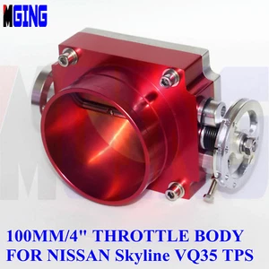 4"  100mm Throttle Body High Flow For Nissan Skyline VQ35 350Z Z33 TPS race Red - Imagen 1 de 5