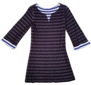 Chanel Womens Sweater Dress Multicolor Striped Lace Overlay 3/4 Sleeve Italy S - Picture 1 of 10