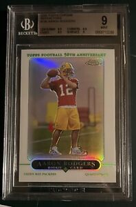 2005 Topps Chrome Refractor Aaron Rodgers Rookie #190 BGS 9 MINT