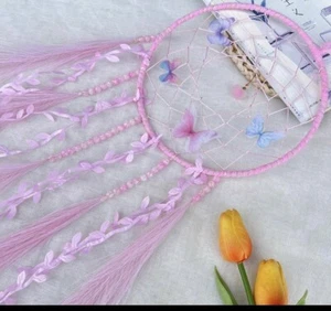 Grand attrape-rêve, Dreamcatcher, fait main, 80 Cm, Plume & Perles, Neuf - Picture 1 of 3
