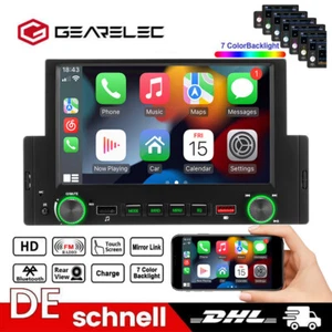 Single 1Din 6.2“ Autoradio Stereo TouchScreen Apple CarPlay Bluetooth MP5 Player - Bild 1 von 17