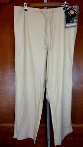 NWT - Mens Beige Scrub Pants by Dickies - size 2X, Zip Fly / Button / Drawstring