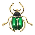 Cute Green Beetle Brooch Pin Enamel Jewelry Gift