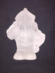 Vintage Frosted Satin Glass Santa Claus Figurine Christmas Holiday Saint Nick - Imagen 1 de 8