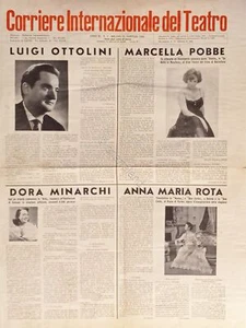Corriere Internazionale del Teatro N. 1 - 1962 Luigi Ottolini - Marcella Pobbe - Picture 1 of 1