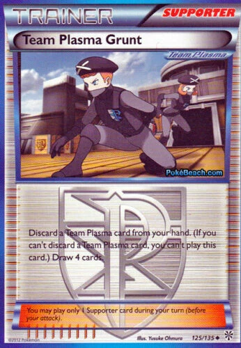 POKEMON CARD TEAM PLASMA GRUNT TRAINER 125/135 SUPPORTER POKEMON TCG CCG - Image 1 of 4