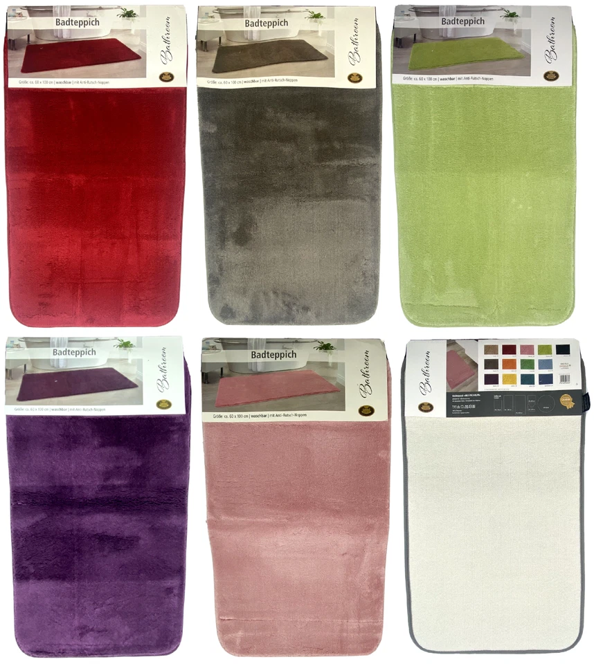GÖZZE RIO Premium Badteppich 60x100 Badvorleger Badematte Anti-Rutsch Noppen NEU - Bild 1 von 2