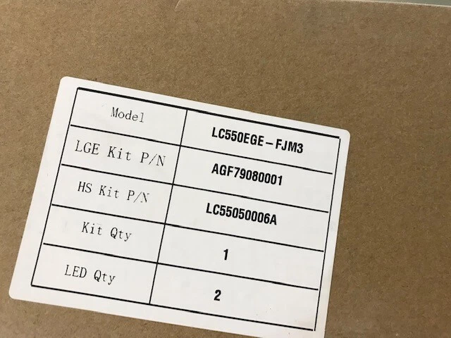 LG AGF79080001 Package Assembly Genuine OEM part for model # LG 55UH6150-UB.AUSW - Image 1 of 1