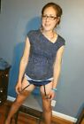 Semi Nude Color Real Photo- Hope Taylor- Stockings- Skirt Up- Panties- Leg #5