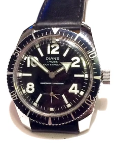 EXCELLENT Vintage Diane 100% Etanche Skin Diver Mens Sports Watch. Turning Bezel - Picture 1 of 9
