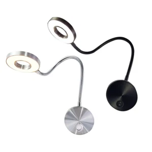 Luz de lectura LED ajustable 360° para cabecera 5W cuello de ganso lámpara flexible - Imagen 1 de 10