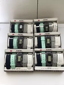 (6) B-Active Interchangeable Fitness Tracker Digital Watch W/ 5 Bands - Picture 1 of 4