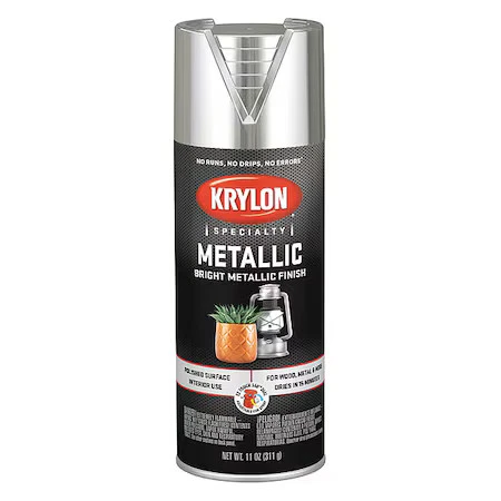 Krylon K01401777 Metallic Spray Paint, Bright Silver, Metallic, Solvent, 11 Oz - Image 1 of 1