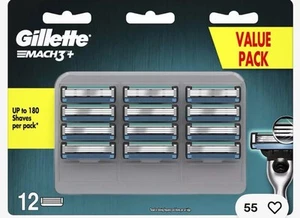 12 Pack Genuine Gillette Mach3+ Razor Blades Best Buy! Free PH! - Picture 1 of 1