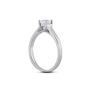 1/2ct D SI1 Princess natürlicher Diamant 950 Plat. Solitär Verlobungsring - Bild 1 von 23