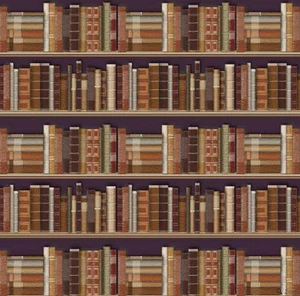 Traditional Bookcase Wallpaper for 12th Scale Dolls House - Picture 1 of 1