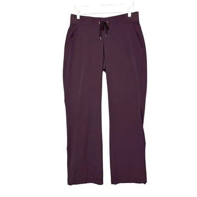 Pantalones Athleta Mujer 8 Púrpura Pierna Recta Cordón Salón Atlético Elástico Foto 1 de 4